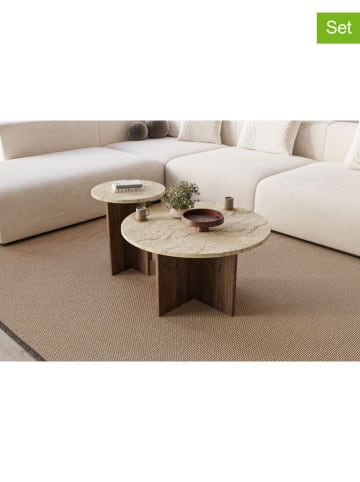 Scandinavia Concept 2er-Set: Couchtische in Beige/ Braun