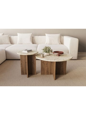 Scandinavia Concept 2er-Set: Couchtische in Beige/ Braun