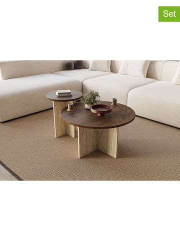 Scandinavia Concept 2er-Set: Couchtische in Braun/ Beige