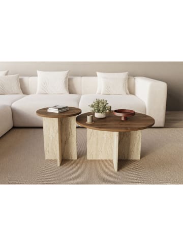 Scandinavia Concept 2er-Set: Couchtische in Braun/ Beige