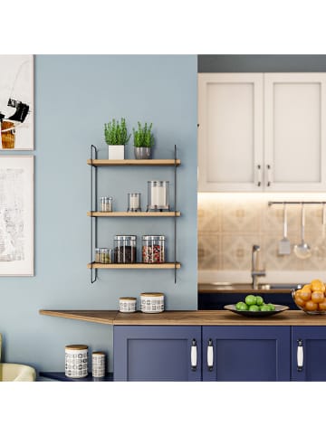 Scandinavia Concept Wandregal "Pulalis" in Kiefer/ Schwarz - (B)40 x (H)66 x (T)20 cm