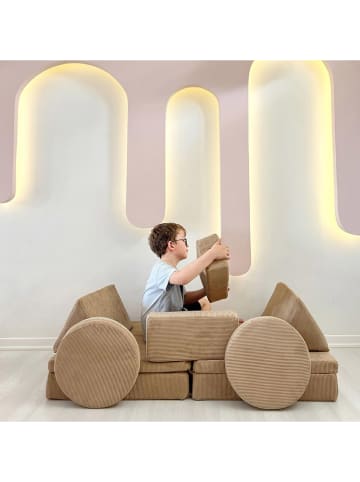 Scandinavia Concept Sofa "Puzzle" w kolorze jasnobrązowym - 140 x 46 x 70 cm