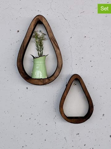 Scandinavia Concept 2er-Set: Wandregale in Braun