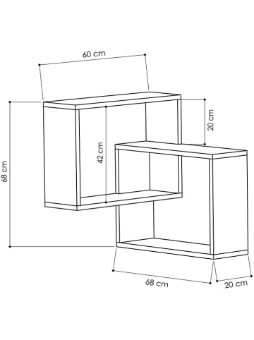 Scandinavia Concept Hoekkast "Ring" eikenkleurig - (B)60 x (H)68 x (D)68 cm
