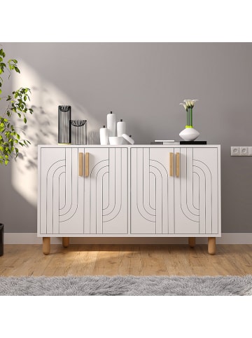 Scandinavia Concept Kommode ''Rodney'' in Weiß - (B)120 x (H)73 x (T)29,6 cm