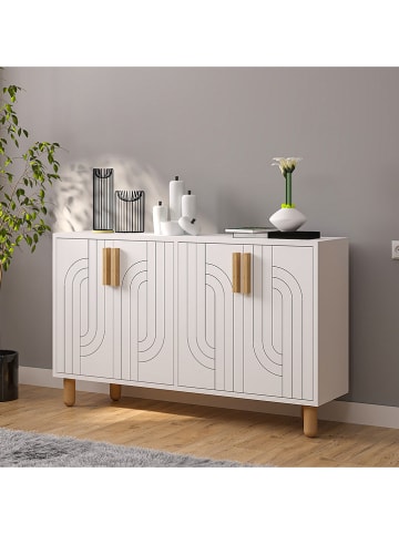 Scandinavia Concept Kommode ''Rodney'' in Weiß - (B)120 x (H)73 x (T)29,6 cm