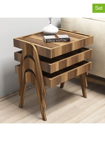 Scandinavia Concept 3-delige set: bijzettafels "Roma" walnootkleurig