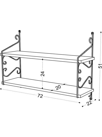 Scandinavia Concept Wandmeubel "Seramoni" dennenkleurig - (B)72 x (H)51 x (D)20 cm