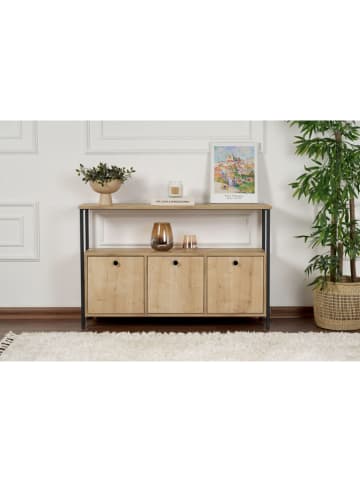 Scandinavia Concept Konsola w kolorze jasnobrązowo-czarnym - 120 x 77 x 29,5 cm