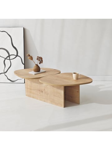 Scandinavia Concept Couchtisch "Stones" in Hellbraun - (B)125 x (H)38 x (T)60 cm