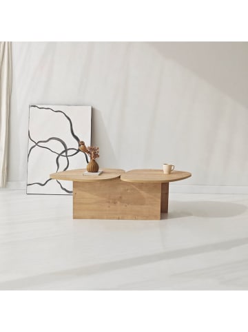 Scandinavia Concept Couchtisch "Stones" in Hellbraun - (B)125 x (H)38 x (T)60 cm