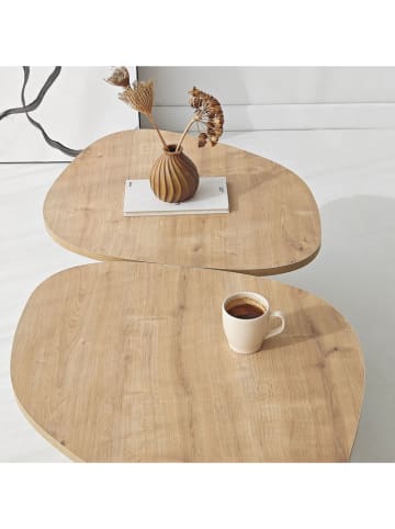 Scandinavia Concept Couchtisch "Stones" in Hellbraun - (B)125 x (H)38 x (T)60 cm