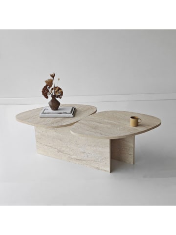 Scandinavia Concept Couchtisch "Stones" in Beige - (B)125 x (H)38 x (T)60 cm