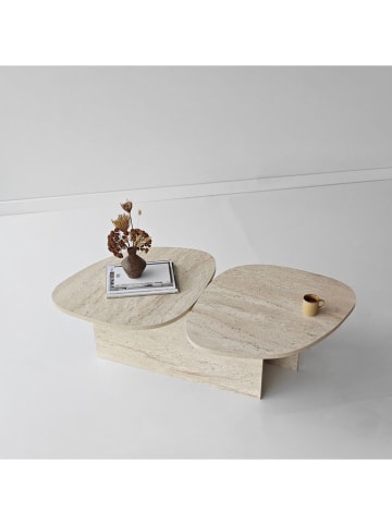 Scandinavia Concept Couchtisch "Stones" in Beige - (B)125 x (H)38 x (T)60 cm