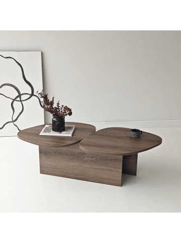 Scandinavia Concept Couchtisch "Stones" in Braun - (B)125 x (H)38 x (T)60 cm