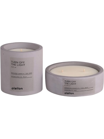 Scandinavia Concept 2-delige set: geurkaarsen "Turn Off The Light" grijs - 2x 220 g