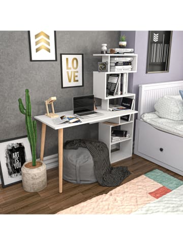 Scandinavia Concept Schreibtisch "Vina" in Weiß - (B)133 x (H)146,4 x (T)55 cm
