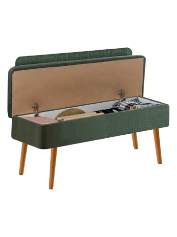 Scandinavia Concept Aufbewahrungsbank "Vina" in Grün - (B)90 x (H)40 x (T)39 cm