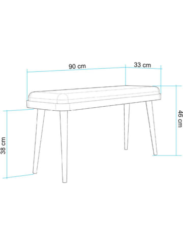 Scandinavia Concept Ławka "Vina Mini" w kolorze antracytowo-jasnobrązowym - 90 x 46 x 33 cm