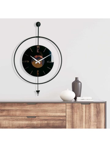 Scandinavia Concept Wanduhr in Schwarz/ Gold - (B)50 x (H)80 cm