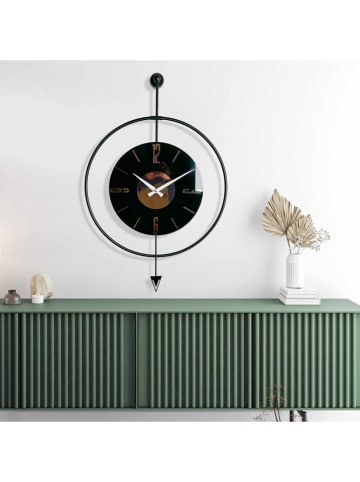 Scandinavia Concept Wanduhr in Schwarz/ Gold - (B)50 x (H)80 cm