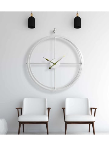 Scandinavia Concept Zegar ścienny w kolorze złoto-białym - 75 x 85 cm