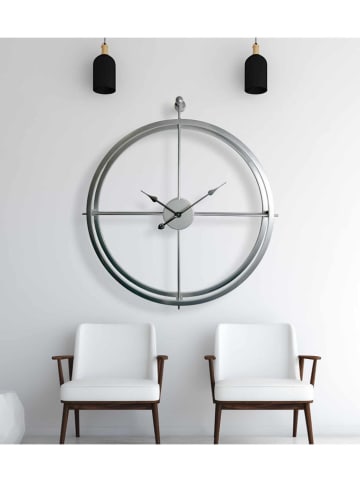 Scandinavia Concept Zegar w kolorze srebrno-białym - 75 x 85 cm