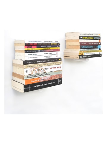 Scandinavia Concept 2er-Set: Wandregale "WR042" in Weiß - (B)21 x (H)6 x (T)15 cm