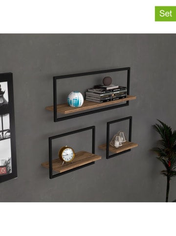 Scandinavia Concept 3-delige set: wandmeubels dennenkleurig/zwart
