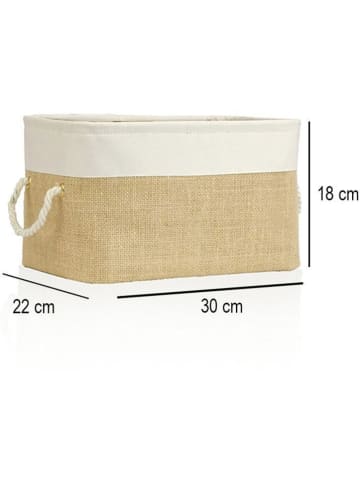 Scandinavia Concept Aufbewahrungskorb in Beige/ Weiß - (B)30 x (H)18 x (T)22 cm