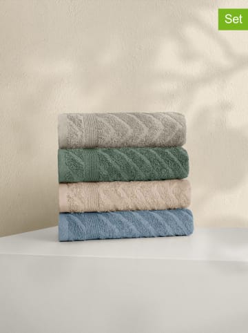 Elizabed 4-delige set: handdoeken meerkleurig