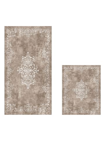 Elizabed 2-delige set: badmatten beige