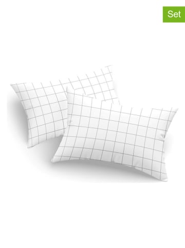 Elizabed 2er-Set: Kissenhüllen in Weiß/ Schwarz