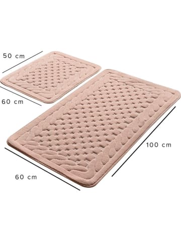 Elizabed 2er-Set: Badvorleger "Bambi" in Rosa