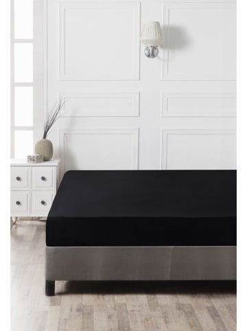 Elizabed Renforcé-Spannbettlaken in Schwarz