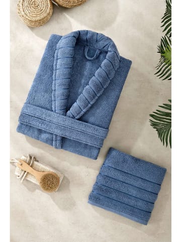 Elizabed 2-delige set: badjas blauw