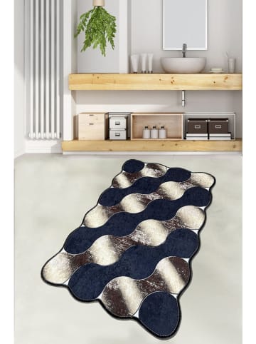 Elizabed Dywanik łazienkowy w kolorze granatowo-złoto-beżowym