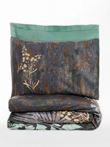 Elizabed Satijnen beddengoedset bruin/groen