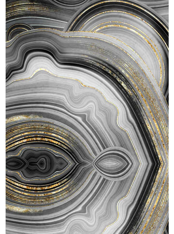 Elizabed 2er-Set: Badvorleger in Weiß/ Grau/ Gold