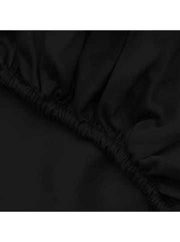 Elizabed Satin-Spannbettlaken in Schwarz
