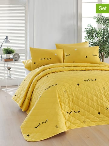 Elizabed 3-delige bedspreienset "Dide" geel