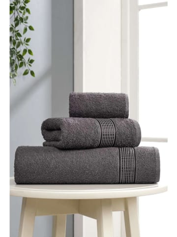 Elizabed 3-delige handdoekenset "Ezgi" antraciet