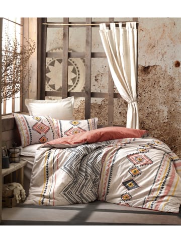 Elizabed Komplet pościeli renforcé w kolorze kremowym ze wzorem