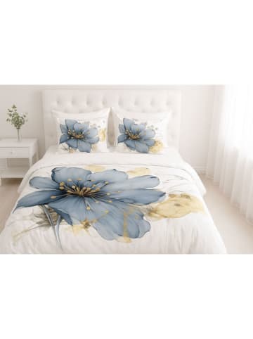 Elizabed Komplet pościeli w kolorze biało-niebieskim