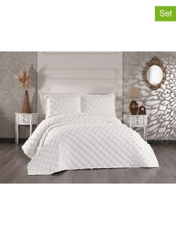 Elizabed 3-delige bedspreiset wit