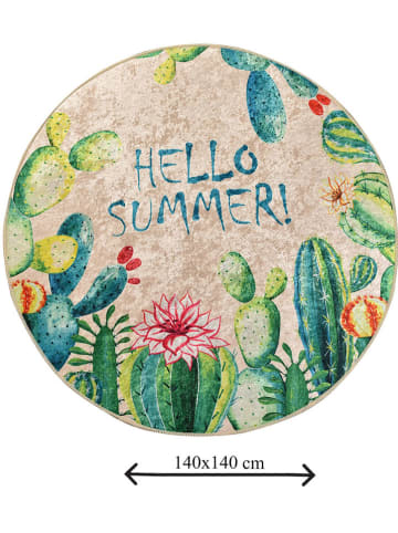 Elizabed Badmat lichtroze/groen