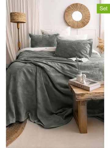 Elizabed 3-delige set: bedsprei en kussenhoezen "Italo" groen