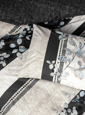 Elizabed Renforcé-Bettwäsche-Set in Beige/ Schwarz