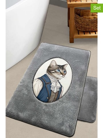 Elizabed 2er-Set: Badvorleger "Modcat" in Grau