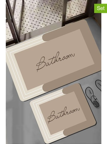 Elizabed 2-delige set: badmatten beige